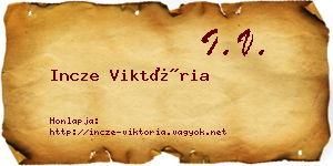 Incze Viktória névjegykártya